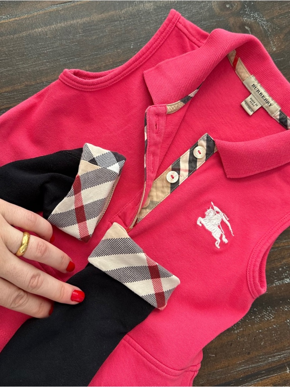 BURBERRY Girls Authentic Kids Polo Dress Outfit 4-5Y + Free Nova Check Leggings